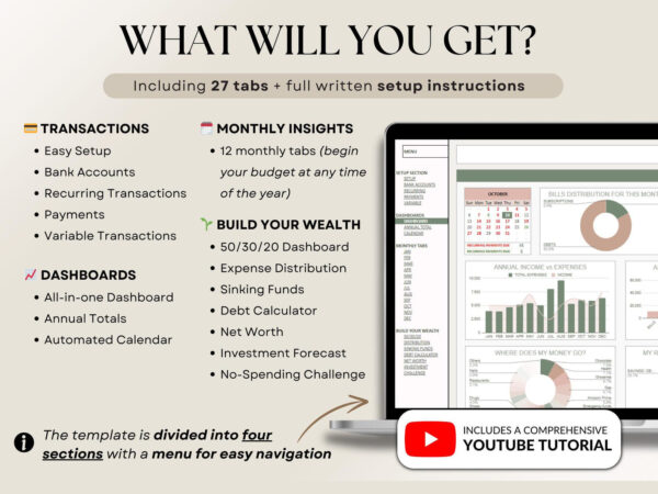 Ultimate Annual Budget Planner Spreadsheet Excel Google Sheets Monthly Budget - Image 7
