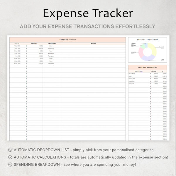 Budget Planner Spreadsheet Google Sheet & Excel Weekly, Biweekly, Monthly Or Paycheck - Image 5