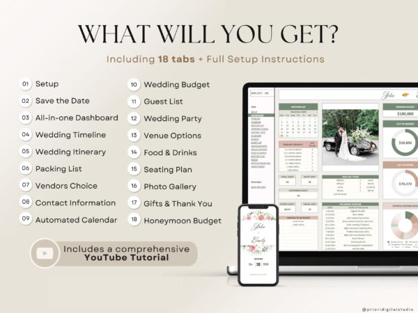 The Ultimate Wedding Planner Spreadsheet Google Sheets & Excel - Image 10